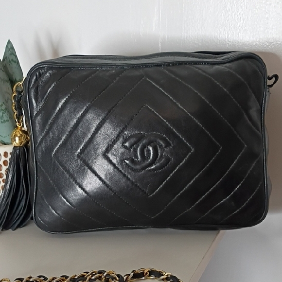 Chanel Lambskin Diamond Stitch Fringe Camera Bag #2808 Needs Repair READ - Picture 3 of 16